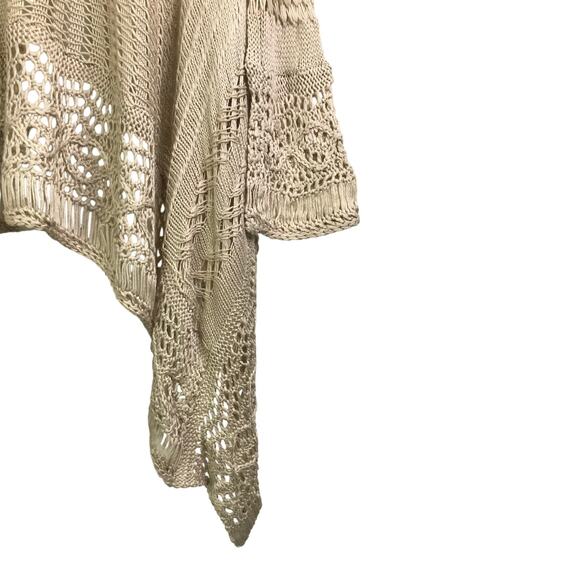 Boston Proper Cardigan Womens Sz XS Beige Crochet Drapey Open Front NWT - Picture 4 of 10
